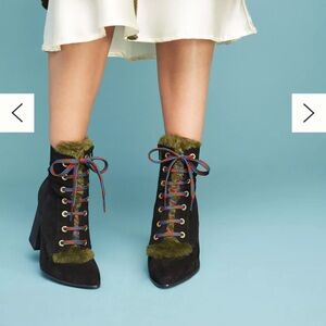 Anthropologie suede booties black 40/9.5
